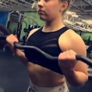 16 years old Fitness girl Tori Biceps curls