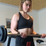 18 years old Fitness girl Sarah Biceps curls