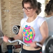 16 years old Fitness girl Karina Biceps curls
