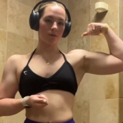 17 years old Fitness girl Kamryn Flexing muscles