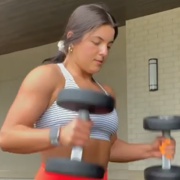 18 years old Fitness girl Isabella Biceps curls
