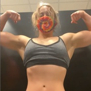 17 years old Fitness girl Sophie Flexing biceps