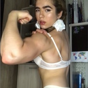 17 years old Fitness girl Karina Flexing biceps