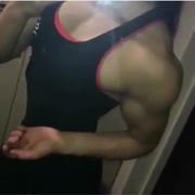 17 years old Fitness girl Momo Flexing muscles