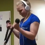 16 years old Fitness girl Stina Biceps workout