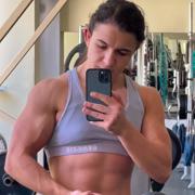19 years old Fitness girl Nikolaya Flexing muscles
