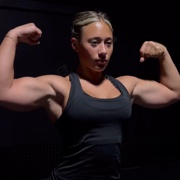 17 years old Fitness girl Lexi  Flexing muscles