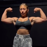 17 years old Fitness girl Lexi  Flexing biceps