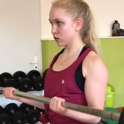 16 years old Fitness girl Stina Biceps curls