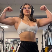 17 years old Fitness girl Cris Flexing biceps