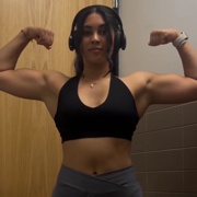 19 years old Fitness girls Erika Flexing muscles