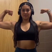 19 years old Fitness girls Erika Flexing muscles