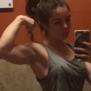 19 years old Bodybuilder Brittney Flexing muscles