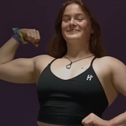 19 years old Fitness girl Jasmin Flexing biceps
