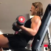 19 years old Fitness girl Sarah Biceps workout