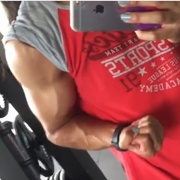 17 years old Fitness girl Laura Flexing muscles