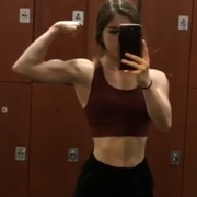 17 years old Fitness girl Danielle Flexing muscles