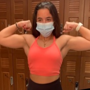 17 years old Fitness girl Hannah Flexing biceps