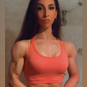19 years old Fitness girl Alice Flexing muscles