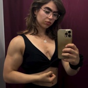 19 years old Fitness girl Karina Flexing muscles