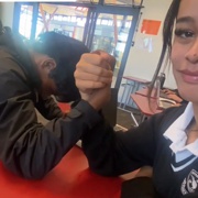 14 years old Fitness girl Ava Mixed armwrestling