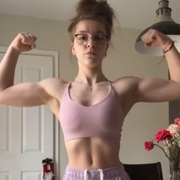 17 years old Fitness girl Sam Flexing biceps