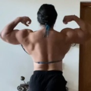 19 years old Fitness girl Rosario Flexing muscles