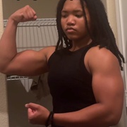 16 years old Fitness girl Jada Flexing muscles