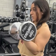 17 years old Fitness girl Amanda Biceps curls