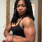 16 years old Fitness girl Jada Flexing muscles