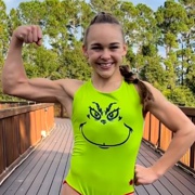 13 years old Gymnast Lyza Flexing biceps