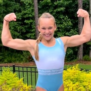 13 years old Gymnast Lyza Flexing biceps