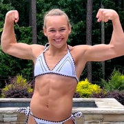 13 years old Gymnast Lyza Flexing biceps