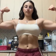 17 years old Fitness girl Cris Flexing muscles