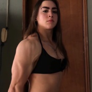 19 years old Fitness girl Livia Flexing biceps