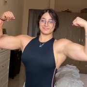 17 years old Fitness girl Cris Flexing biceps