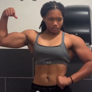 17 years old Fitness girl Jada Flexing muscles