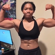 17 years old Fitness girl Jada Flexing muscles